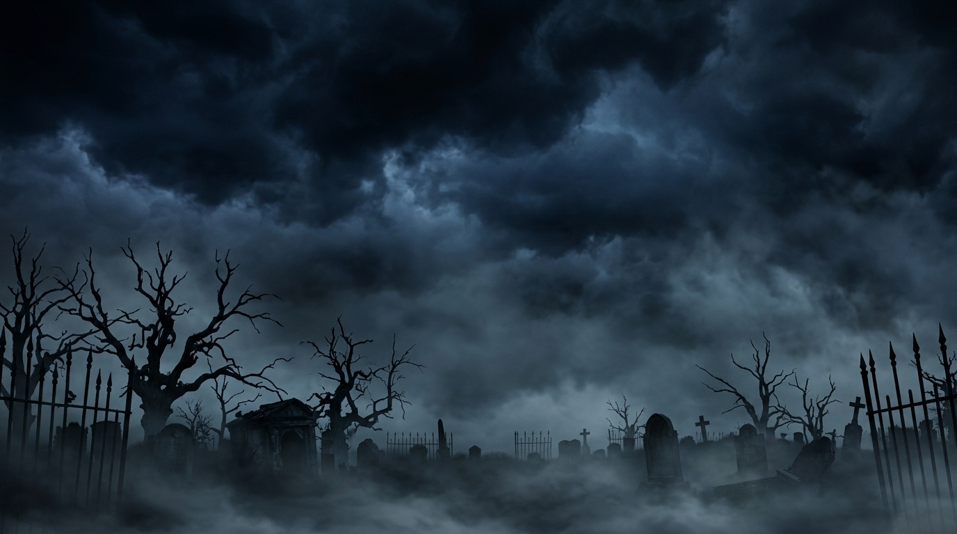 Haunted Cemetery Panoramic Sky
